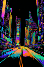 PopArt Lebendige Neonstadt Strasse | Pop Art | Stilrichtungen