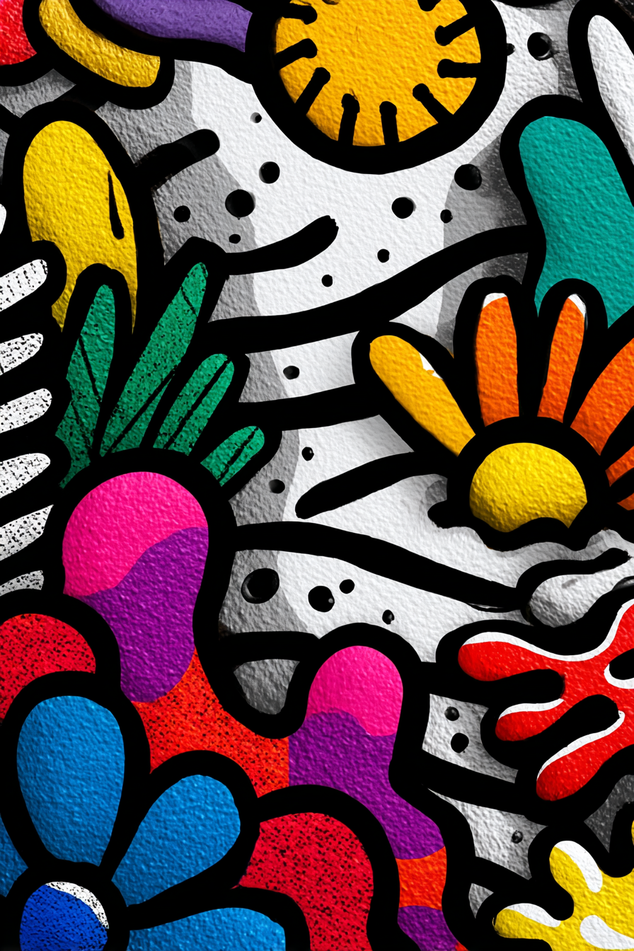 PopArt Lebhaft Bunte Abstrakte Florale Elemente Kreatives Design | Pop Art | Stilrichtungen
