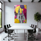 PopArt Moderne Kirche Mit Spitzen Und Hintergrund
