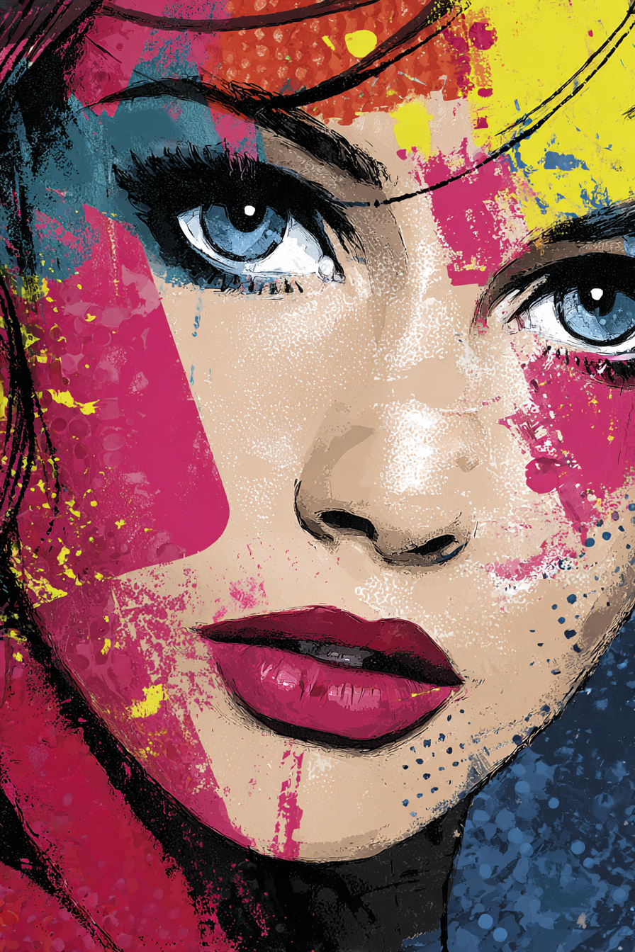 PopArt Modernes Porträt Einer Frau Mit Vibrierenden Farben | Pop Art | Stilrichtungen