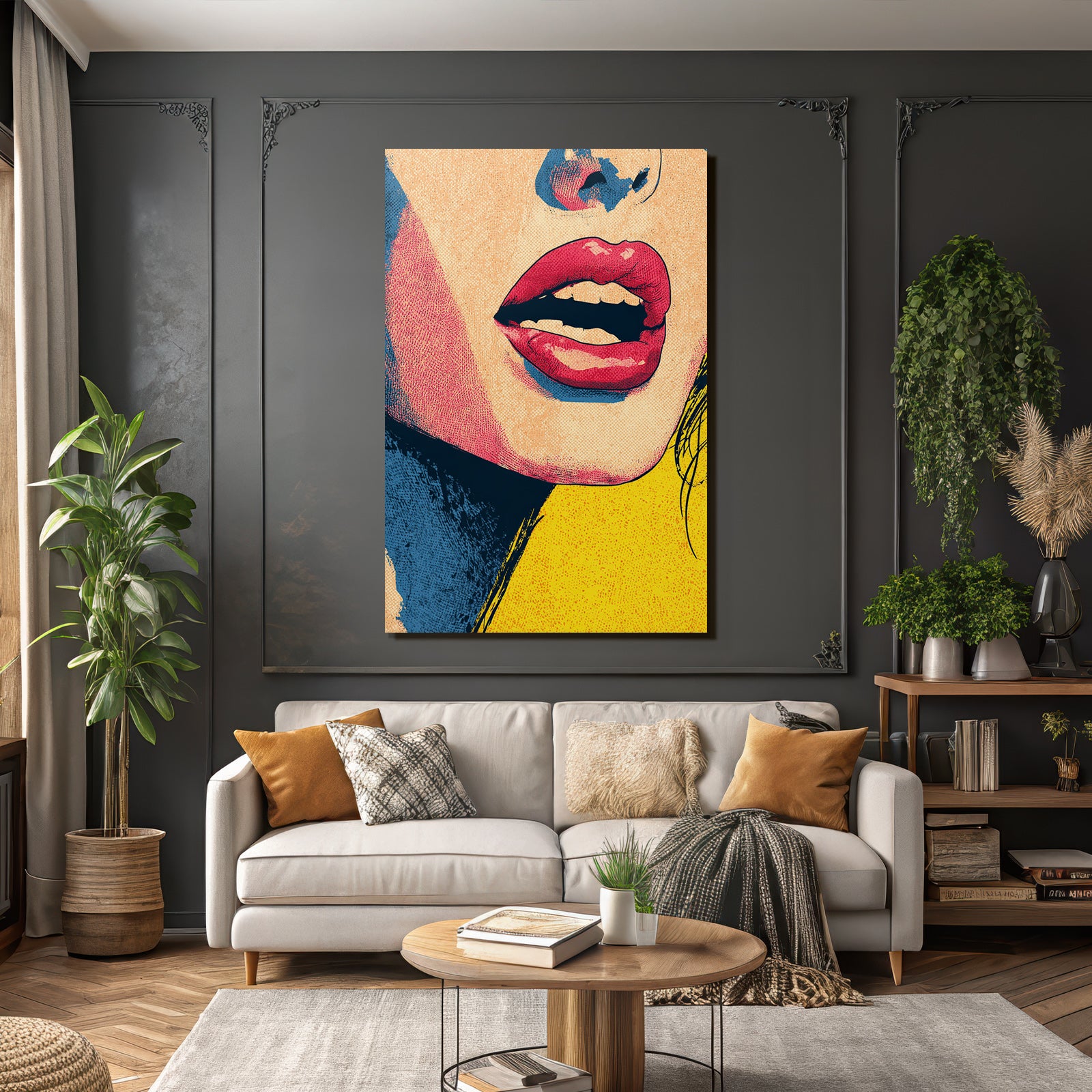 PopArt Stilisierte Lippen Illustration Im Popart Stil