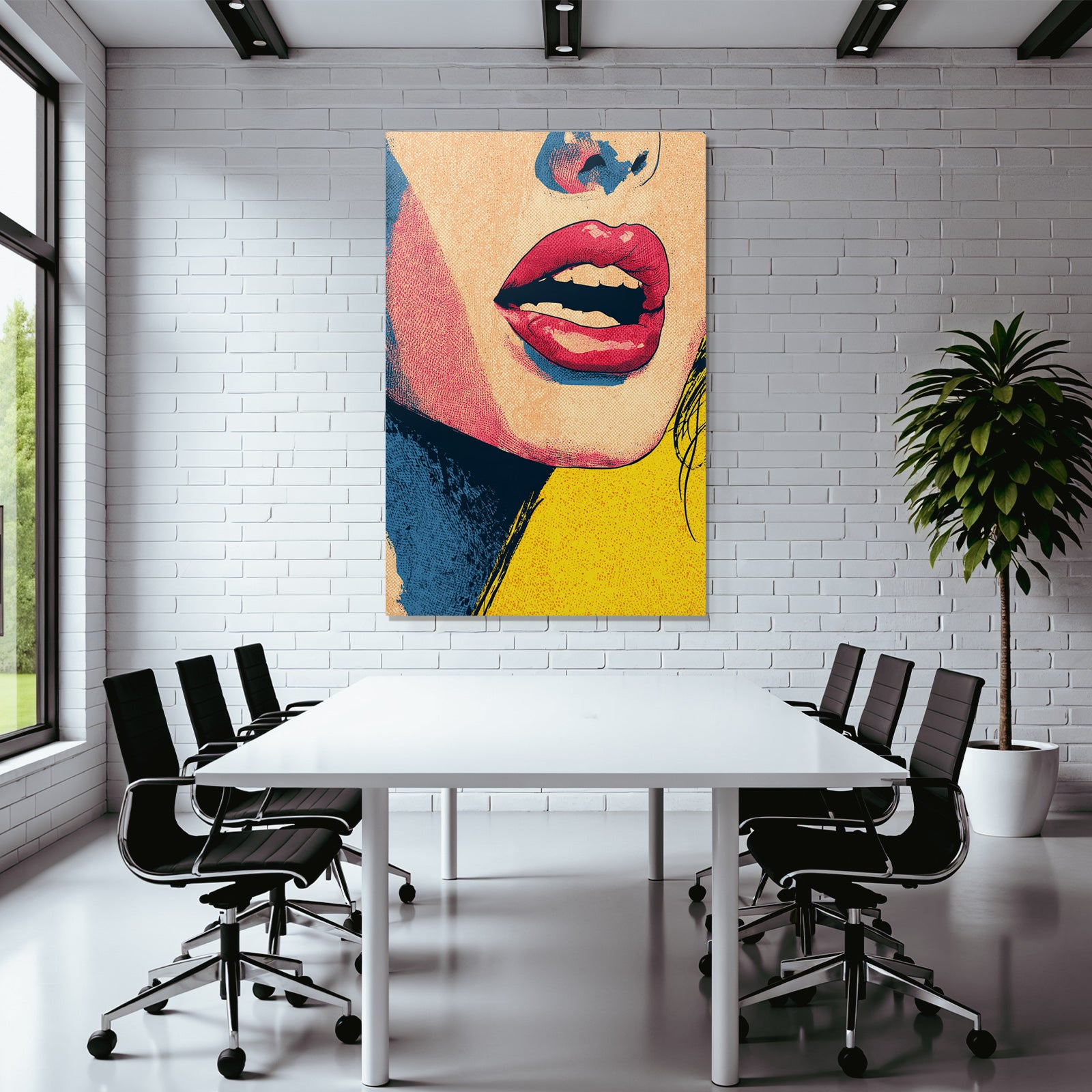 PopArt Stilisierte Lippen Illustration Im Popart Stil