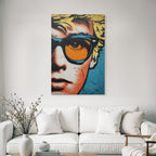 PopArt Strassenkunst Stilisiertes Gesicht Mit Sonnenbrille