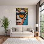 PopArt Strassenkunst Stilisiertes Gesicht Mit Sonnenbrille