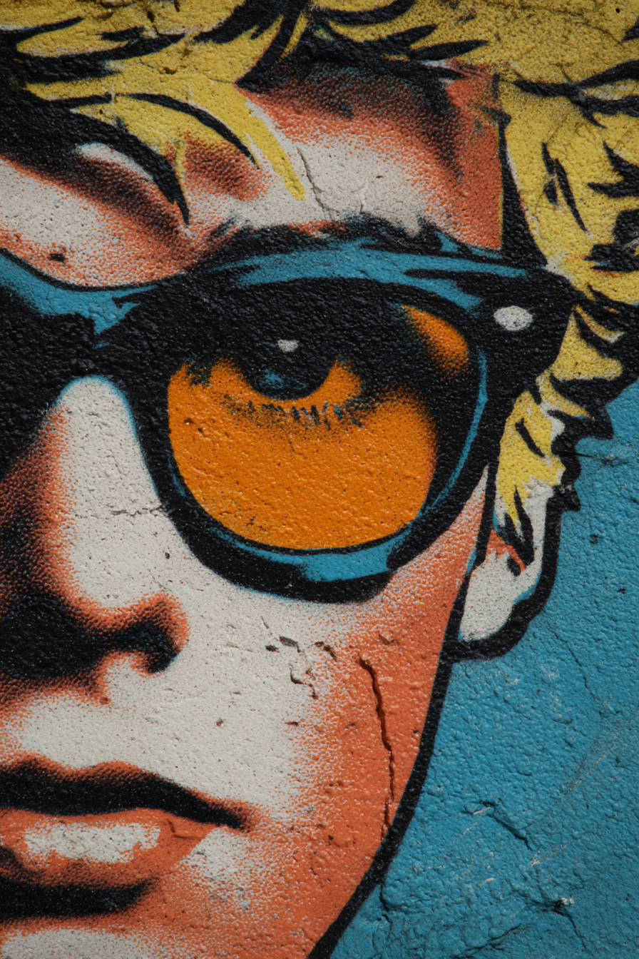 PopArt Strassenkunst Stilisiertes Gesicht Mit Sonnenbrille | Pop Art | Stilrichtungen