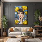 PopArt Überraschte Frau Im Popart Mit Stadtbild