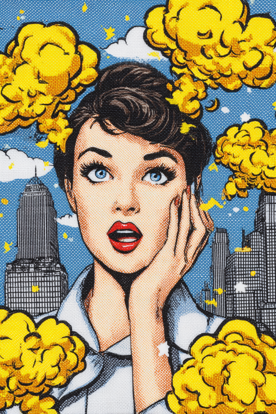 PopArt Überraschte Frau Im Popart Mit Stadtbild | Pop Art | Stilrichtungen