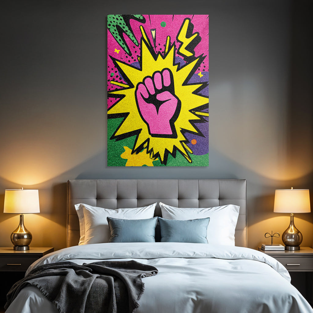 PopArt Erhobene Faust Empowerment Und Aktivismus Bunte Grafiken