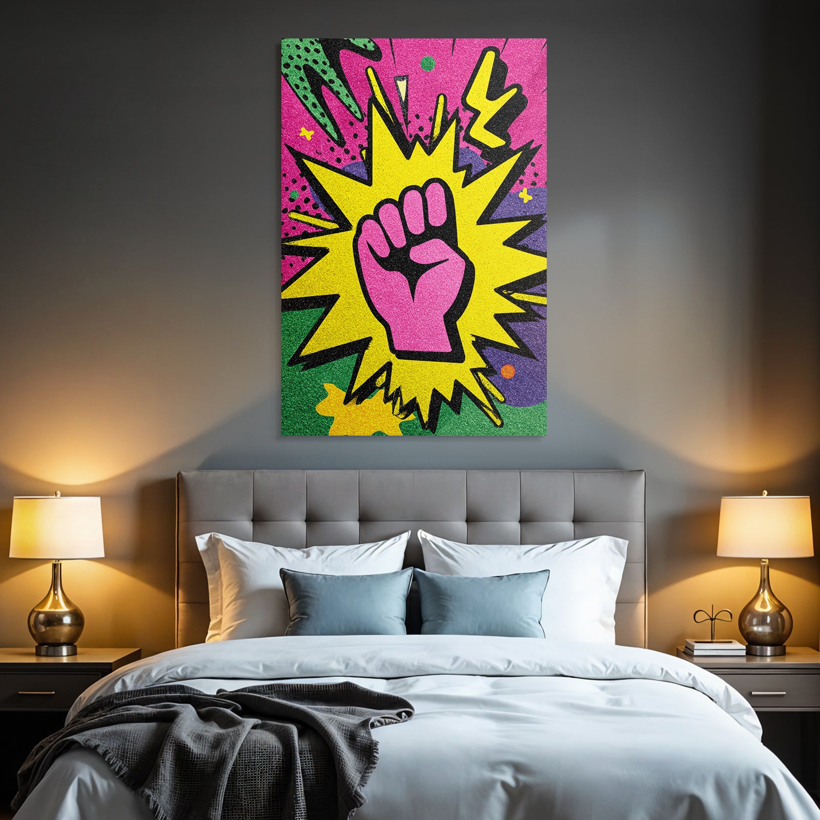 PopArt Erhobene Faust Empowerment Und Aktivismus Bunte Grafiken