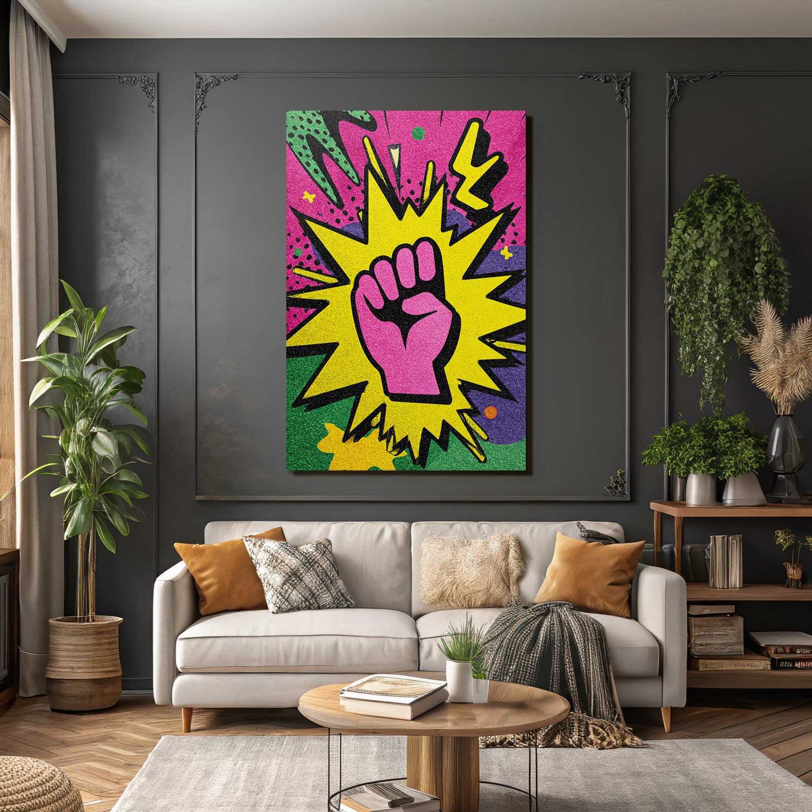 PopArt Erhobene Faust Empowerment Und Aktivismus Bunte Grafiken