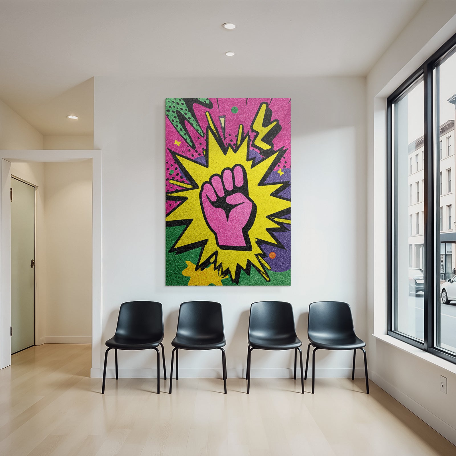PopArt Erhobene Faust Empowerment Und Aktivismus Bunte Grafiken
