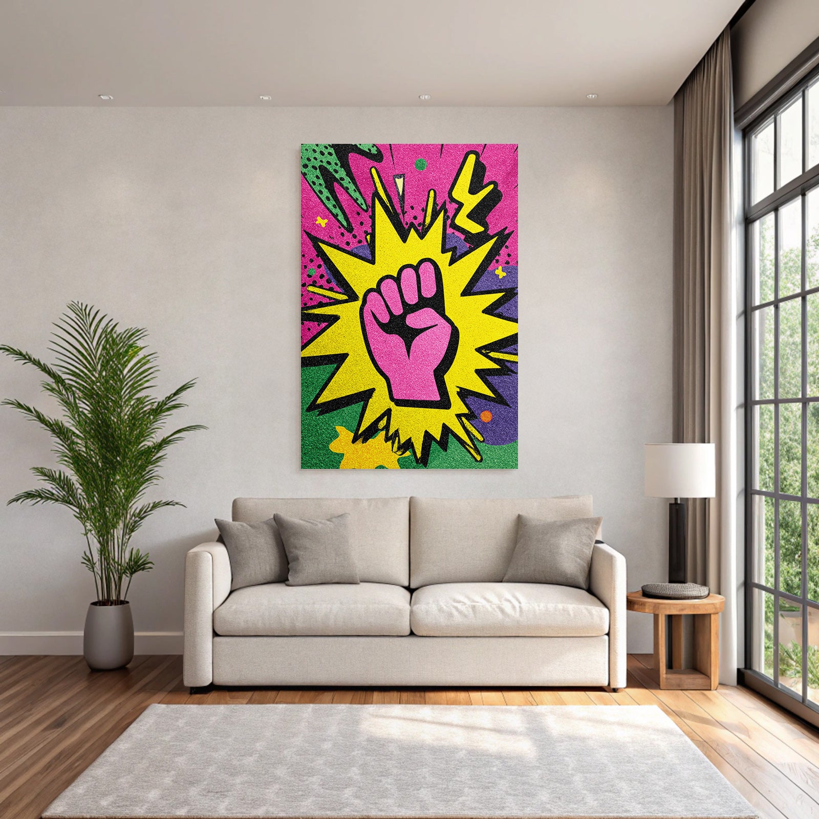 PopArt Erhobene Faust Empowerment Und Aktivismus Bunte Grafiken