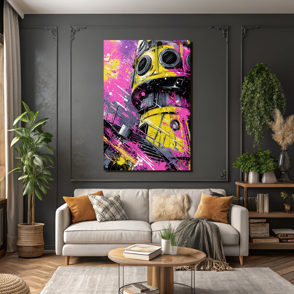 PopArt Leuchtturm Oder Plattform Kunst Moderner Grafikstil