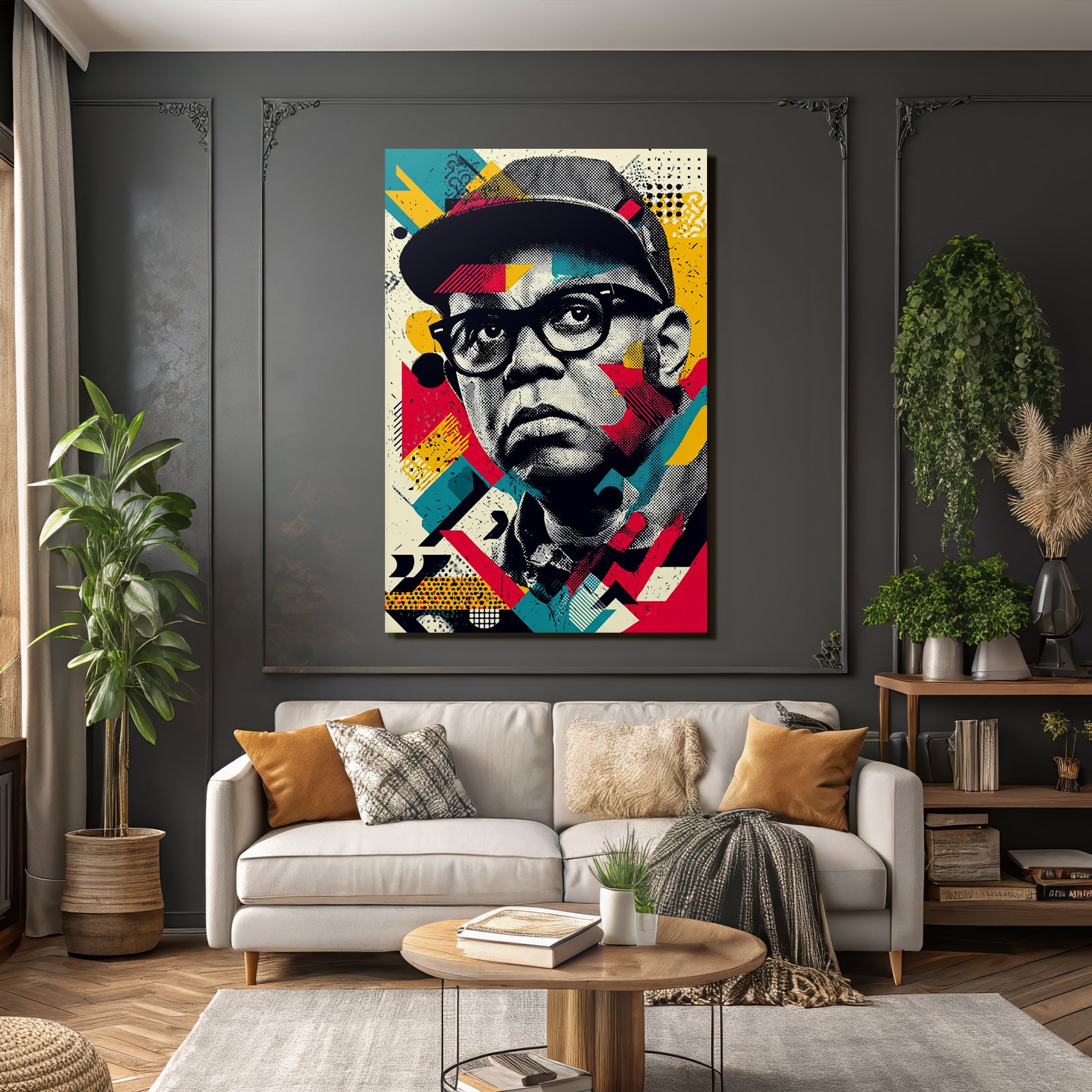 PopArt Stilisiertes Person Porträt Moderne Kunst Geometrische Formen