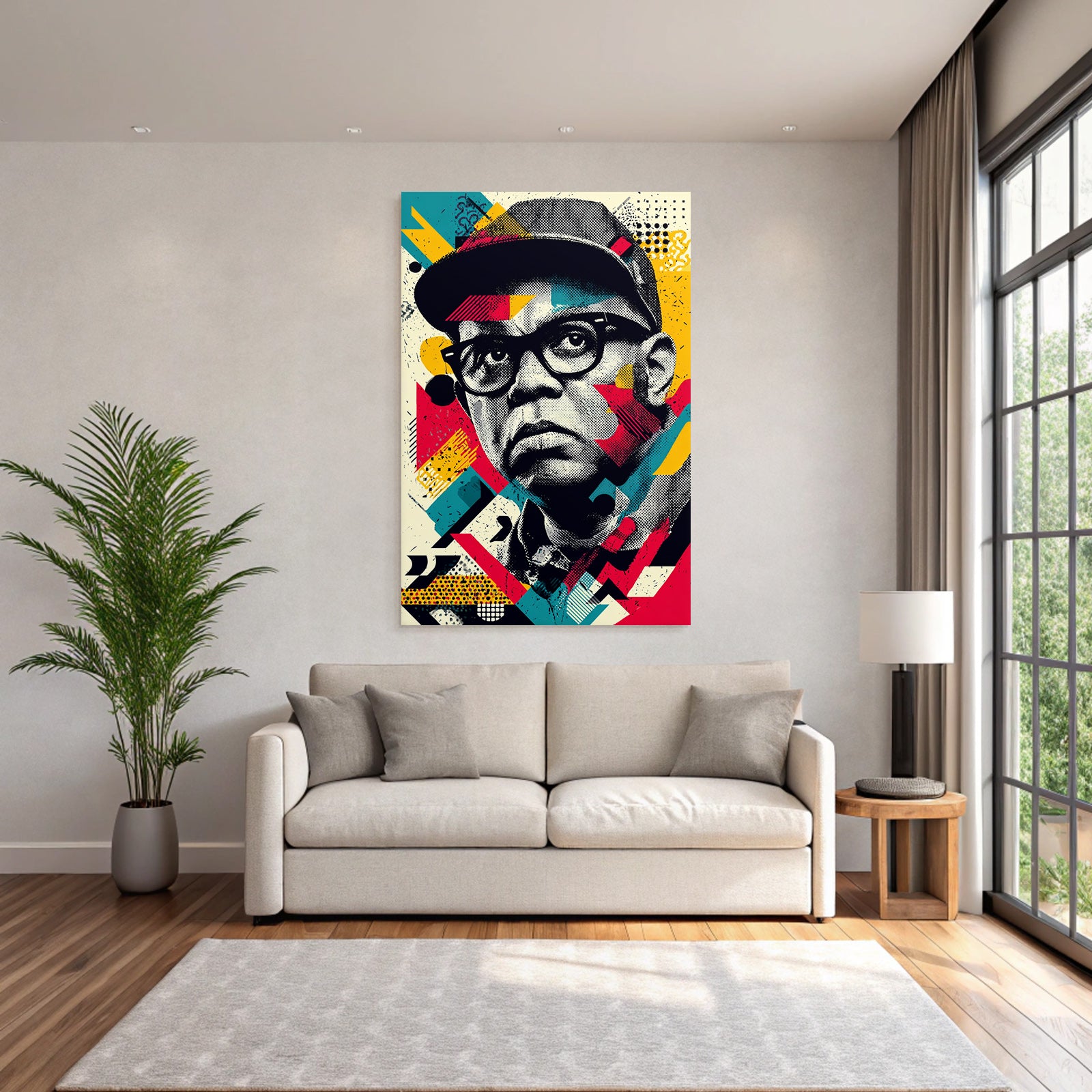 PopArt Stilisiertes Person Porträt Moderne Kunst Geometrische Formen