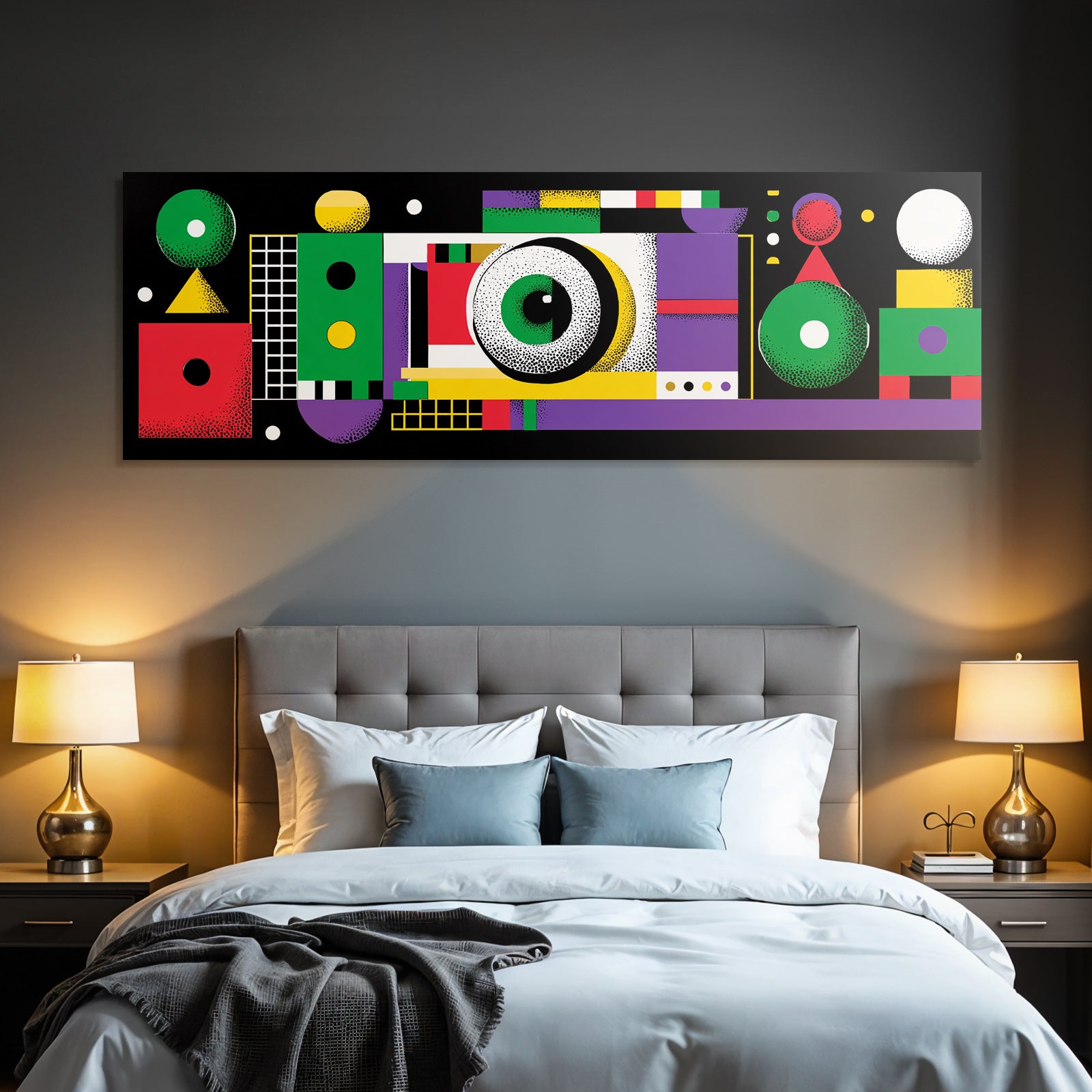 PopArt Abstraktes Design Mit Farbenfrohen Geometrischen Formen Und Spielerischem Stil