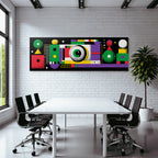 PopArt Abstraktes Design Mit Farbenfrohen Geometrischen Formen Und Spielerischem Stil