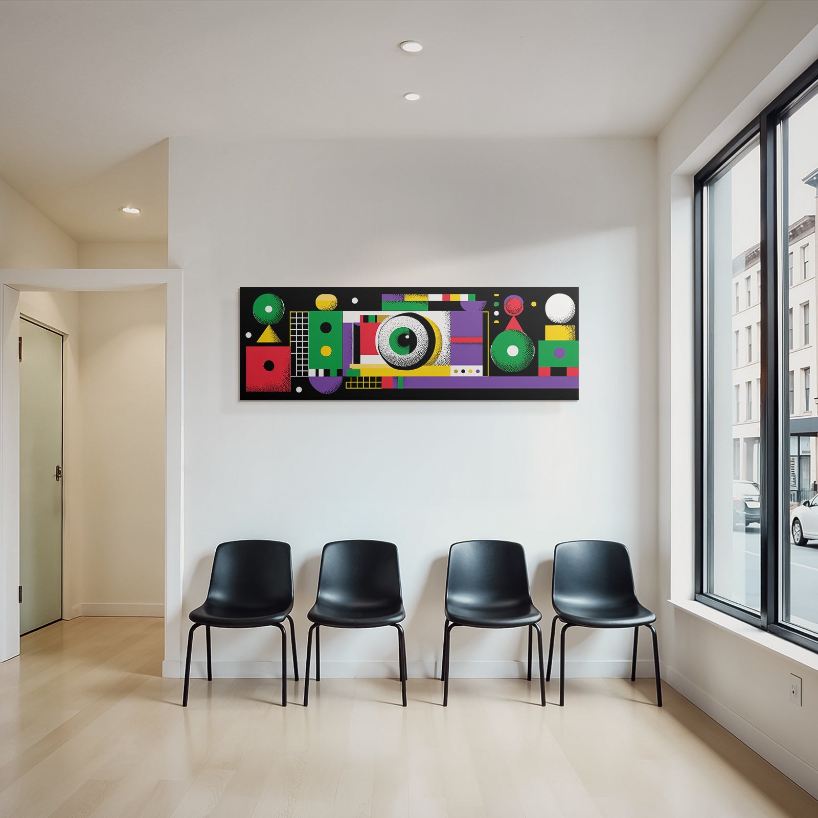 PopArt Abstraktes Design Mit Farbenfrohen Geometrischen Formen Und Spielerischem Stil