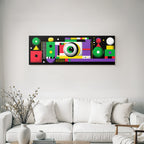 PopArt Abstraktes Design Mit Farbenfrohen Geometrischen Formen Und Spielerischem Stil