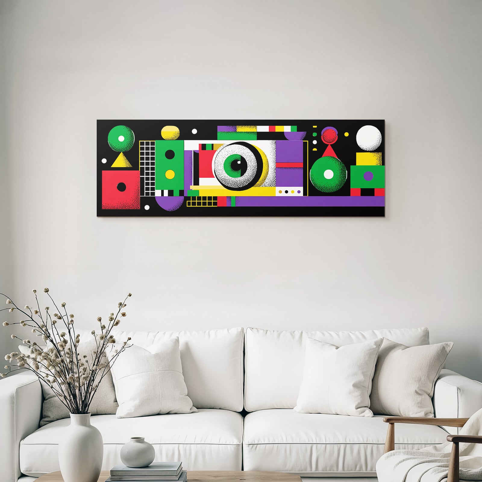 PopArt Abstraktes Design Mit Farbenfrohen Geometrischen Formen Und Spielerischem Stil