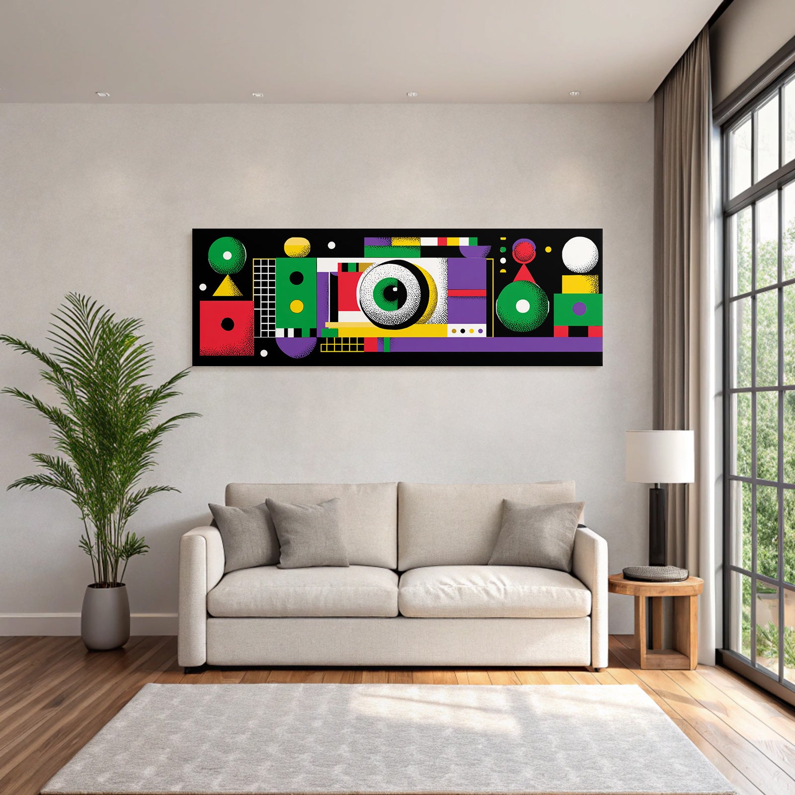 PopArt Abstraktes Design Mit Farbenfrohen Geometrischen Formen Und Spielerischem Stil