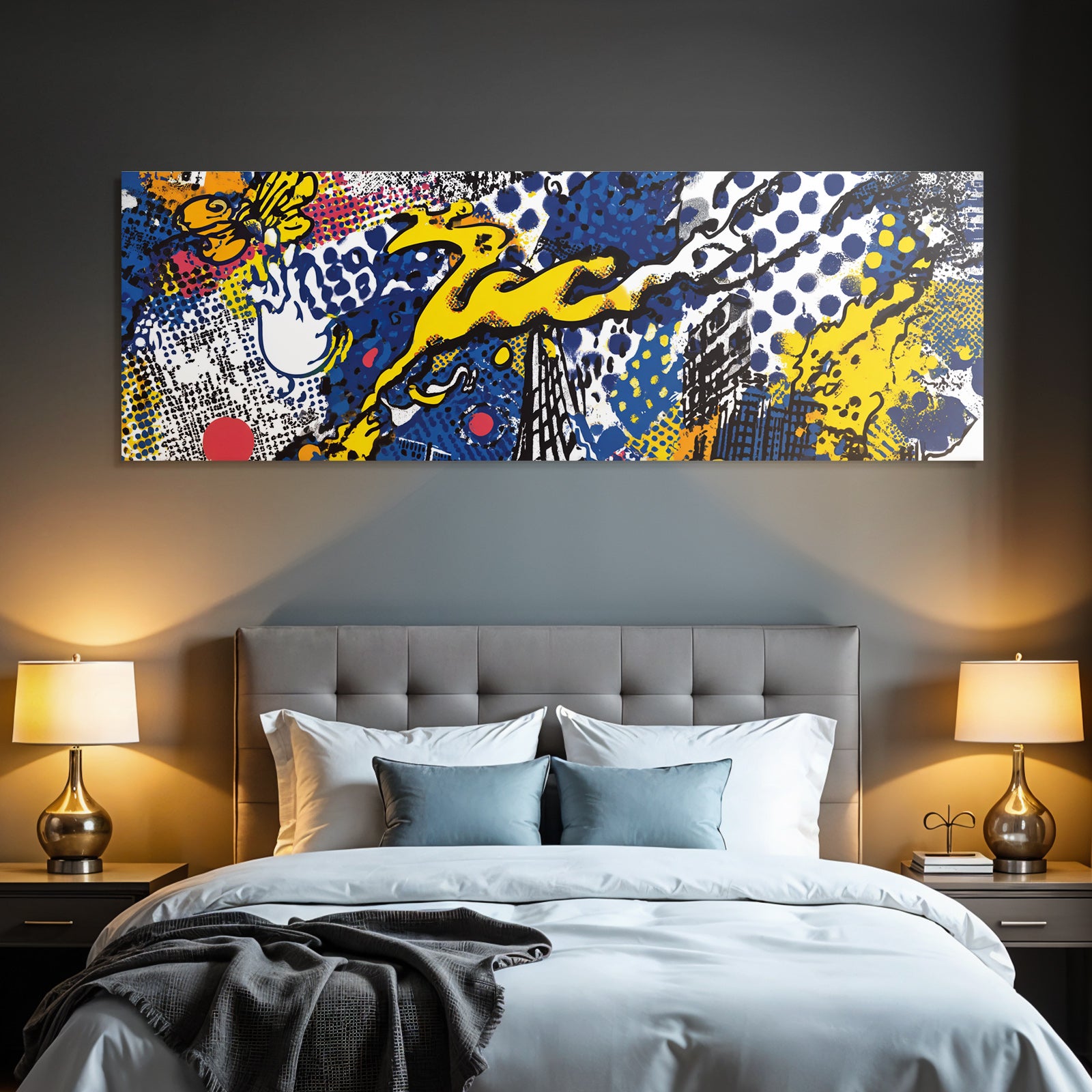 PopArt Abstraktes Design Mit Leuchtenden Farben Punktmuster Und Stilisierten Grafiken