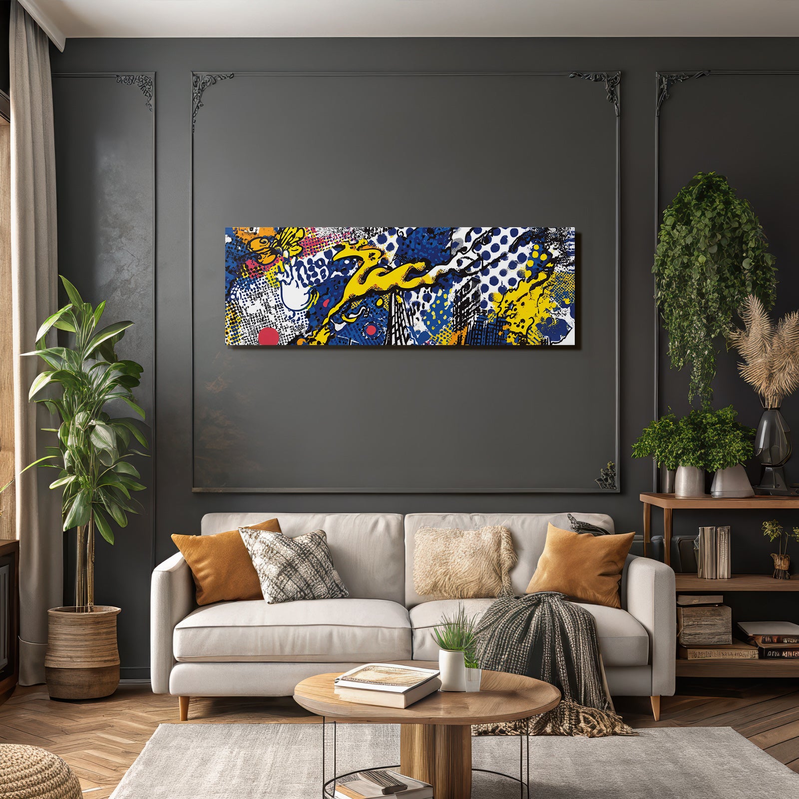 PopArt Abstraktes Design Mit Leuchtenden Farben Punktmuster Und Stilisierten Grafiken