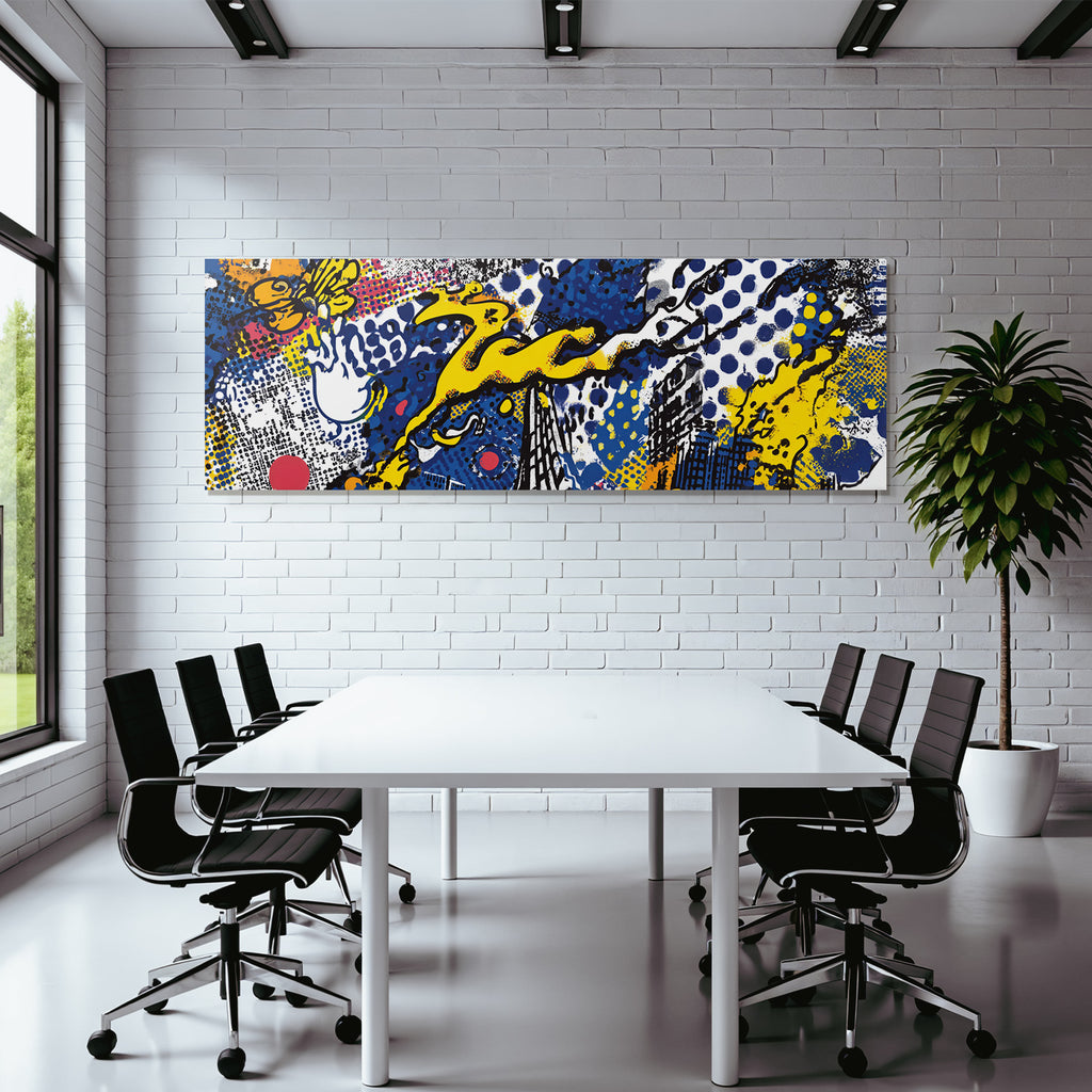 PopArt Abstraktes Design Mit Leuchtenden Farben Punktmuster Und Stilisierten Grafiken