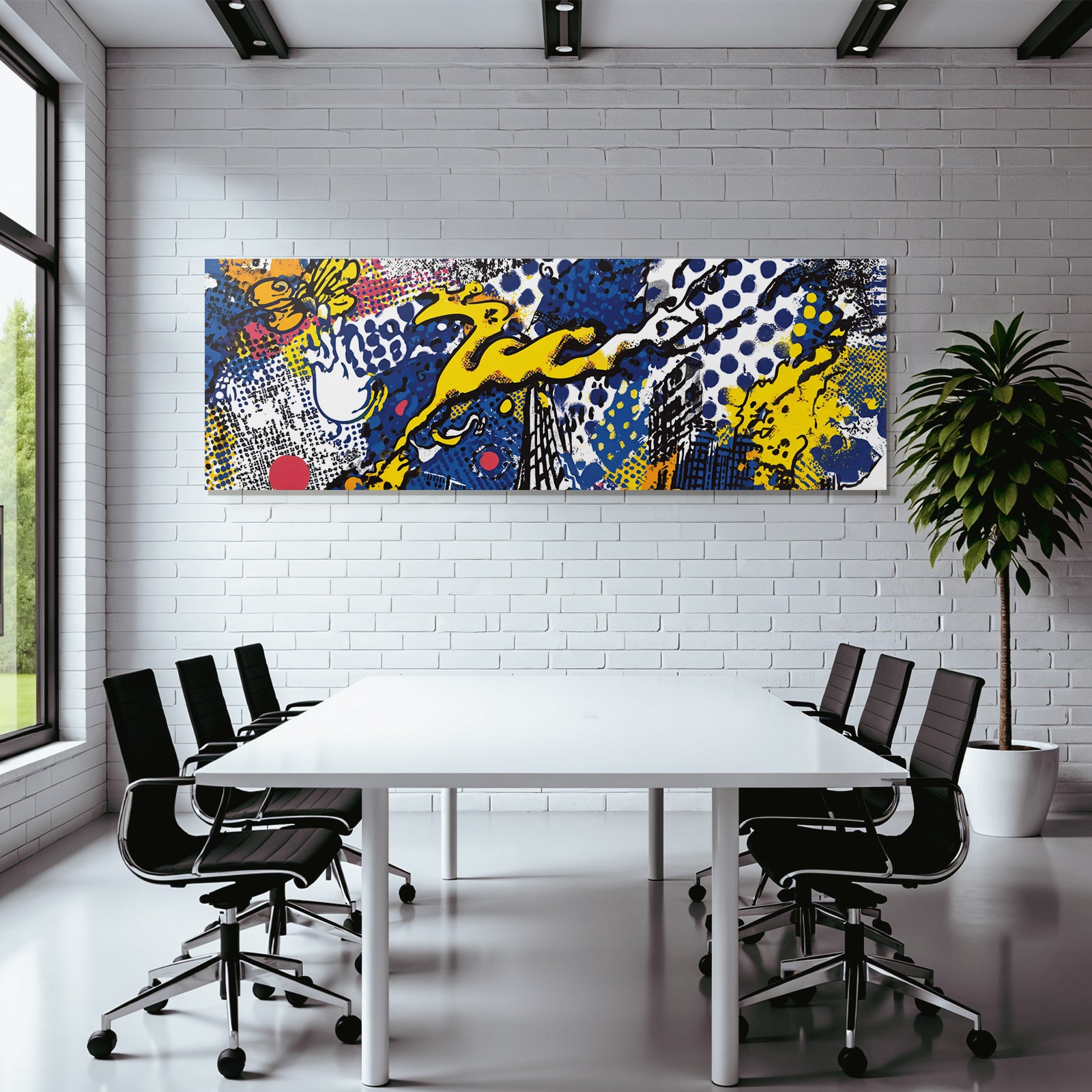 PopArt Abstraktes Design Mit Leuchtenden Farben Punktmuster Und Stilisierten Grafiken
