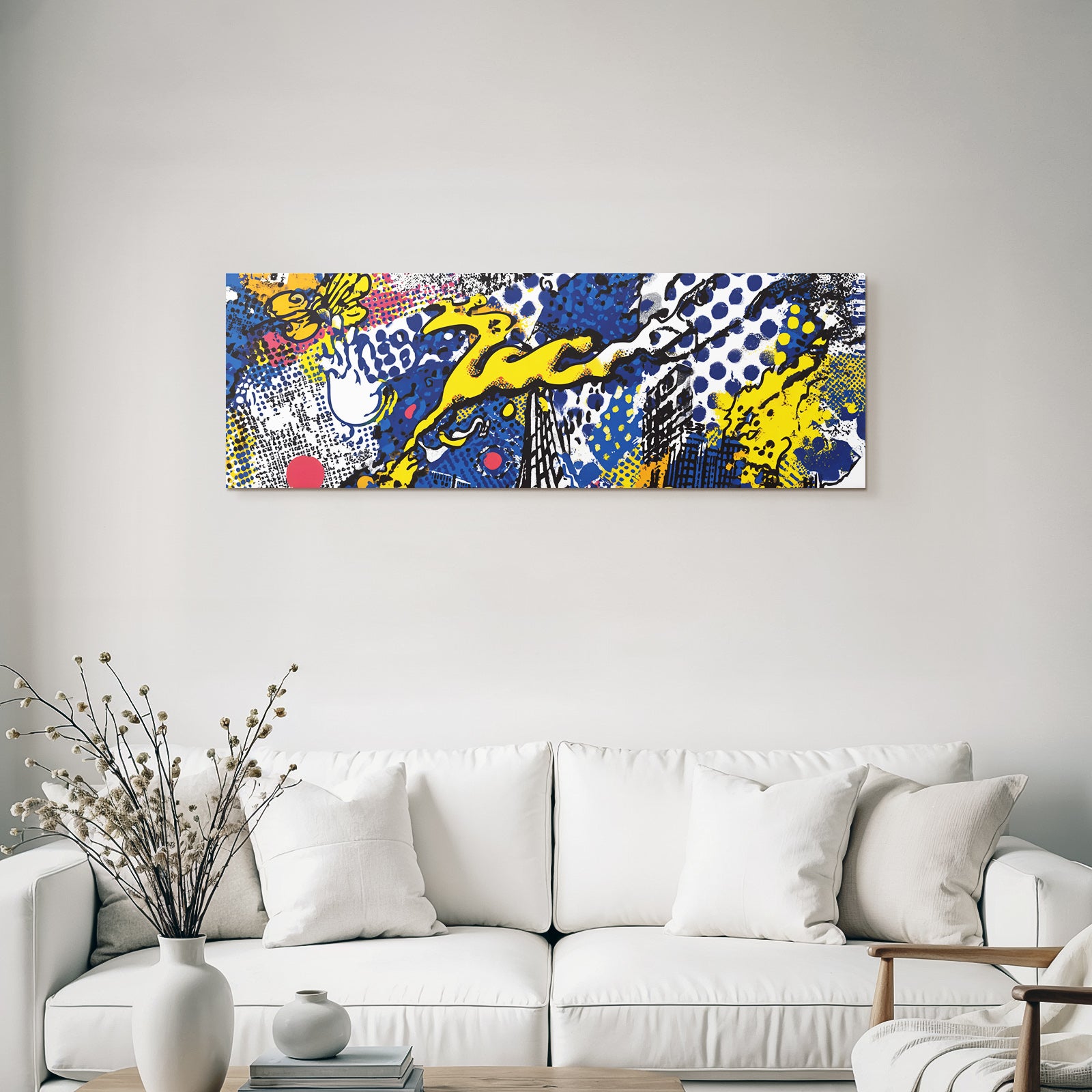 PopArt Abstraktes Design Mit Leuchtenden Farben Punktmuster Und Stilisierten Grafiken