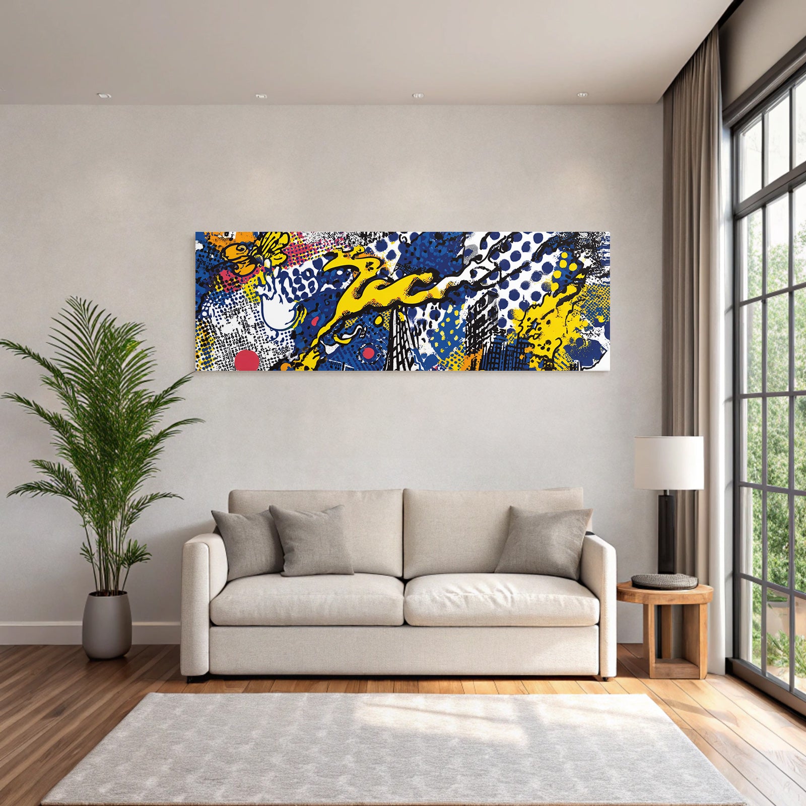 PopArt Abstraktes Design Mit Leuchtenden Farben Punktmuster Und Stilisierten Grafiken