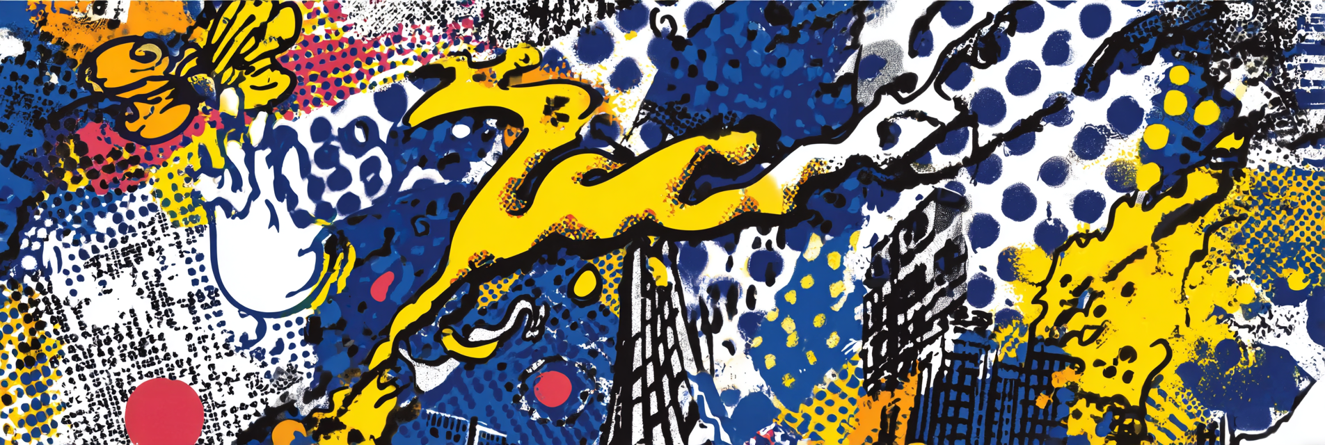 PopArt Abstraktes Design Mit Leuchtenden Farben Punktmuster Und Stilisierten Grafiken | Pop Art | Stilrichtungen