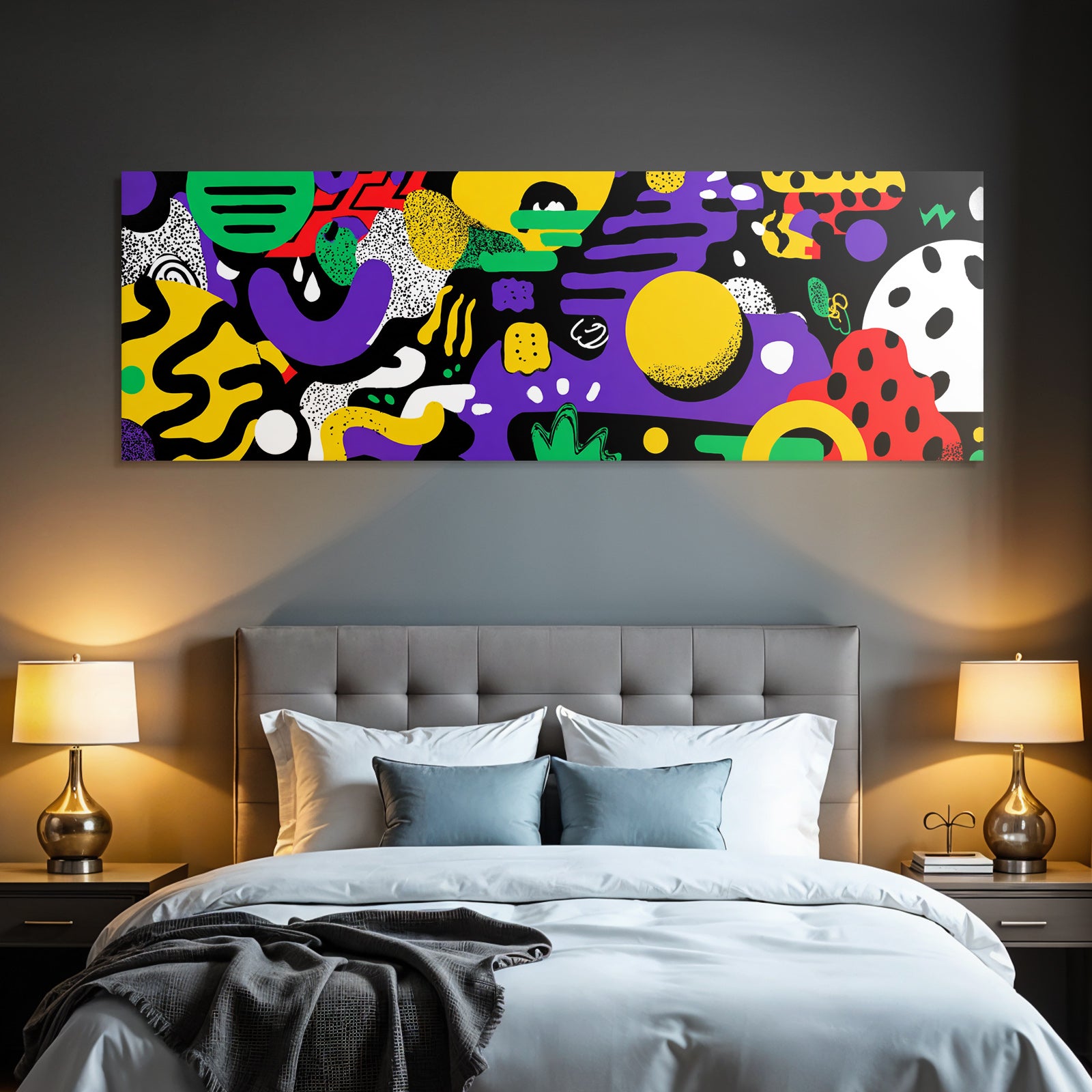 PopArt Abstraktes Farbenfrohes Muster Mit Bunten Formen