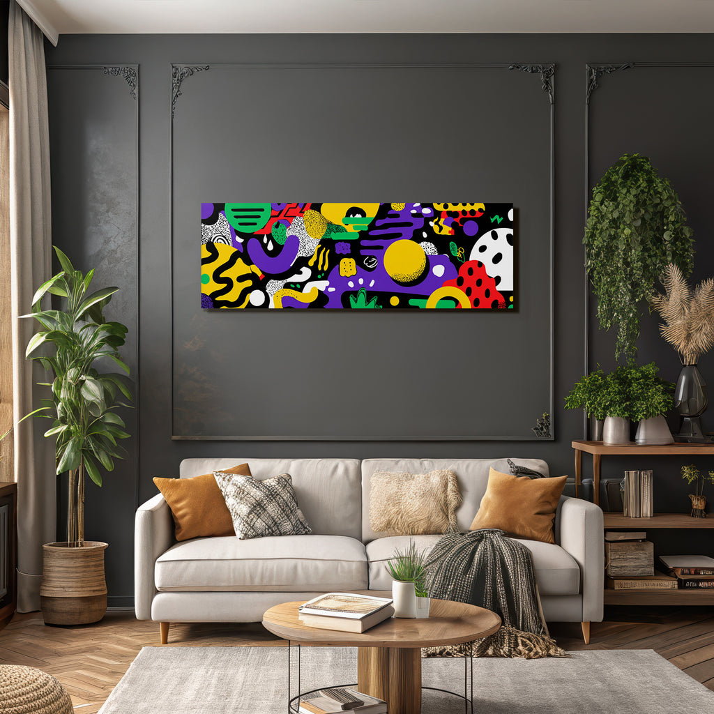 PopArt Abstraktes Farbenfrohes Muster Mit Bunten Formen