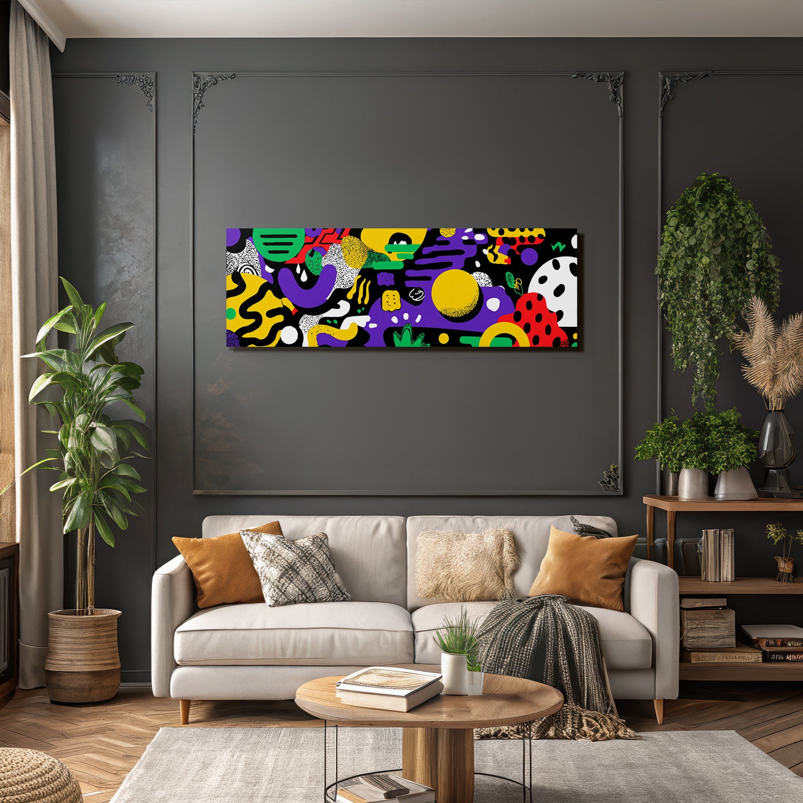 PopArt Abstraktes Farbenfrohes Muster Mit Bunten Formen