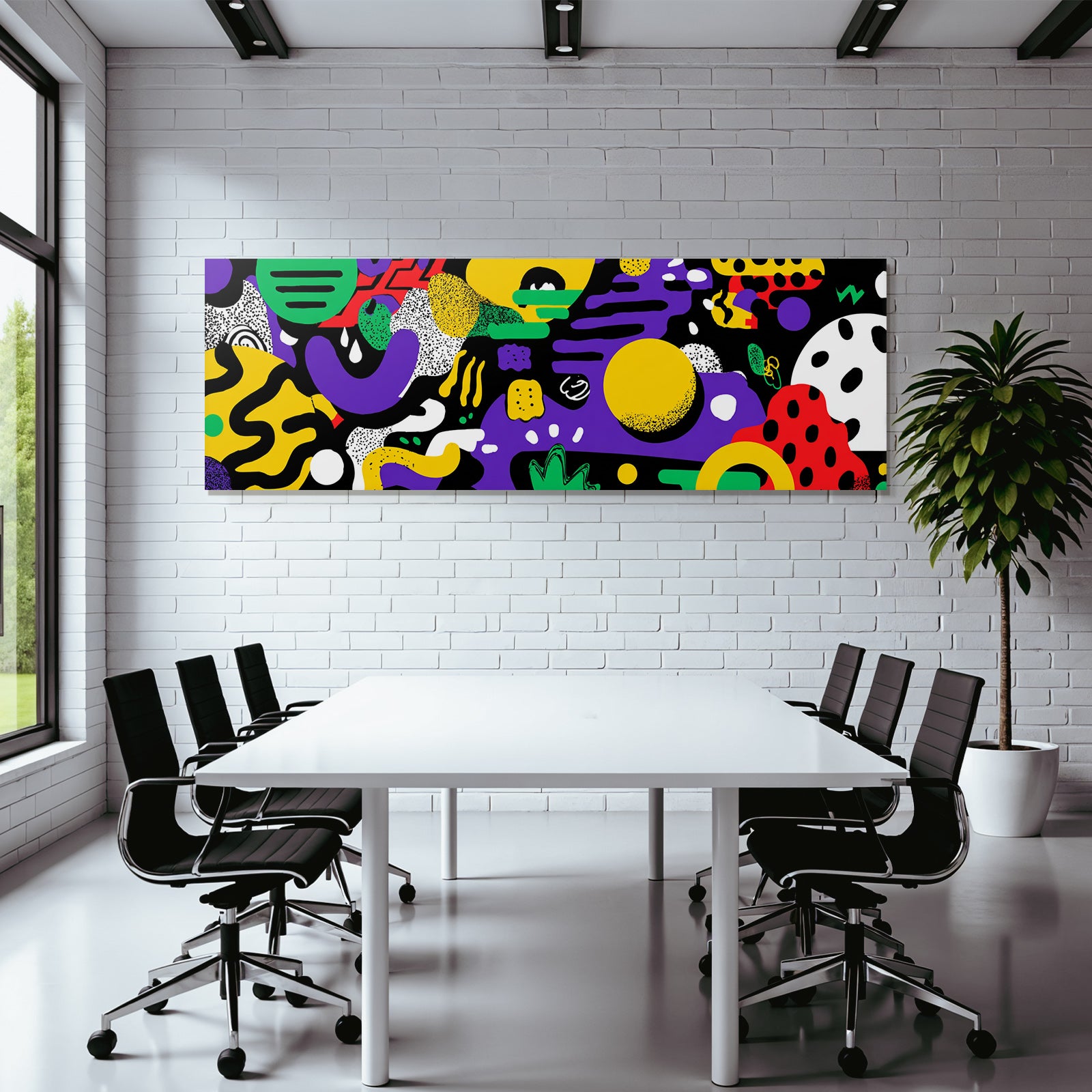 PopArt Abstraktes Farbenfrohes Muster Mit Bunten Formen