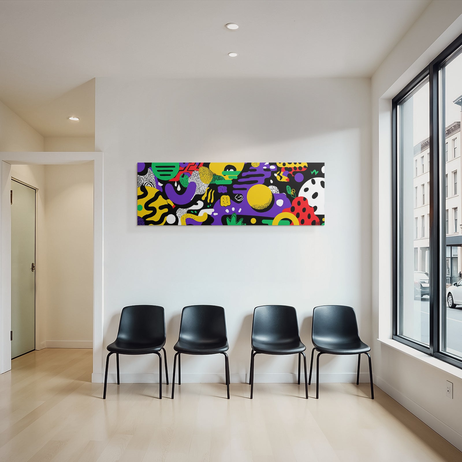 PopArt Abstraktes Farbenfrohes Muster Mit Bunten Formen