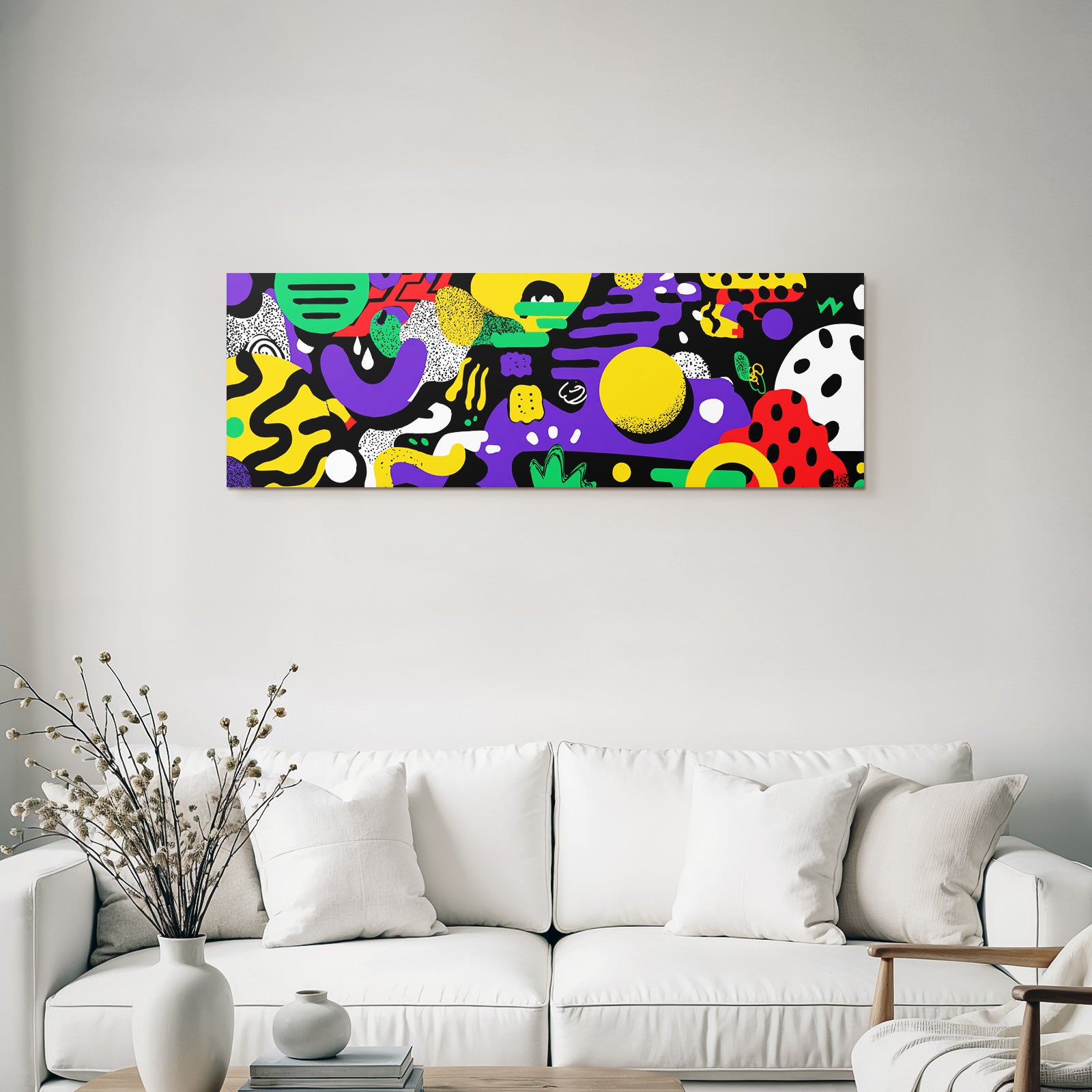 PopArt Abstraktes Farbenfrohes Muster Mit Bunten Formen