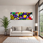 PopArt Abstraktes Farbenfrohes Muster Mit Bunten Formen