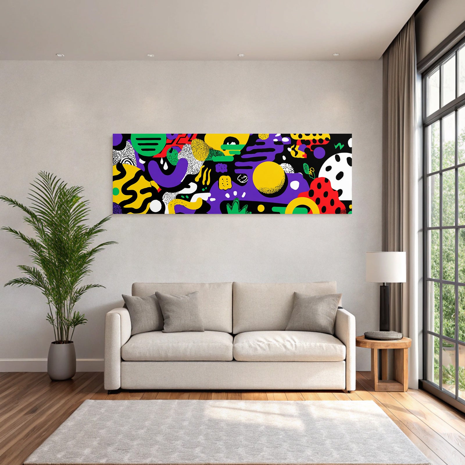 PopArt Abstraktes Farbenfrohes Muster Mit Bunten Formen