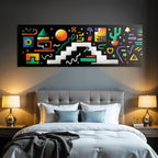 PopArt Abstraktes Geometrisches Design Mit Farbenfrohen Formen