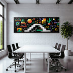 PopArt Abstraktes Geometrisches Design Mit Farbenfrohen Formen