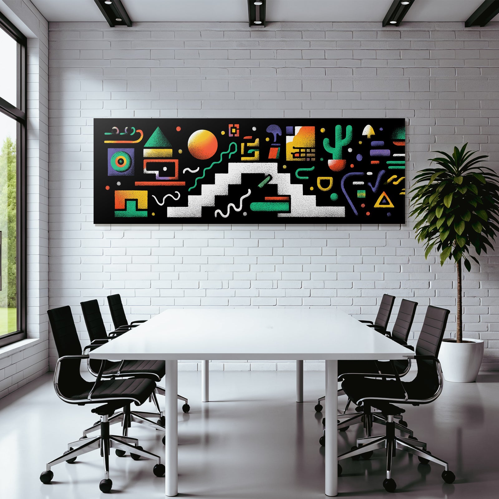PopArt Abstraktes Geometrisches Design Mit Farbenfrohen Formen