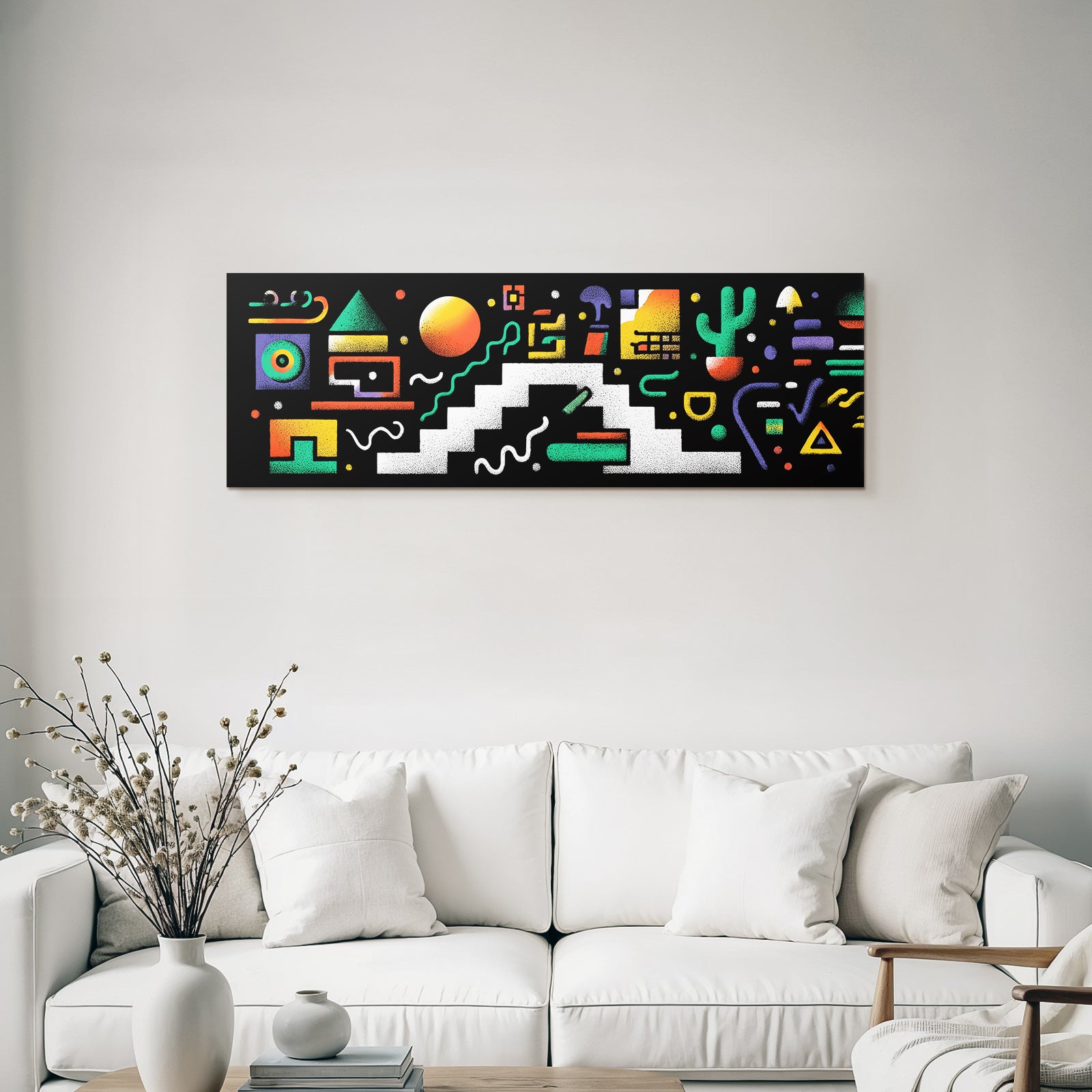 PopArt Abstraktes Geometrisches Design Mit Farbenfrohen Formen