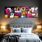 PopArt Abstraktes Geometrisches Kunstwerk Mit Farben Und Texturen