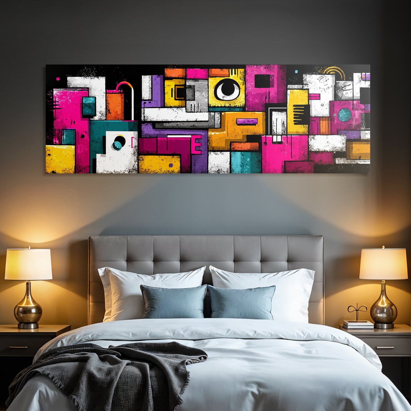 PopArt Abstraktes Geometrisches Kunstwerk Mit Farben Und Texturen