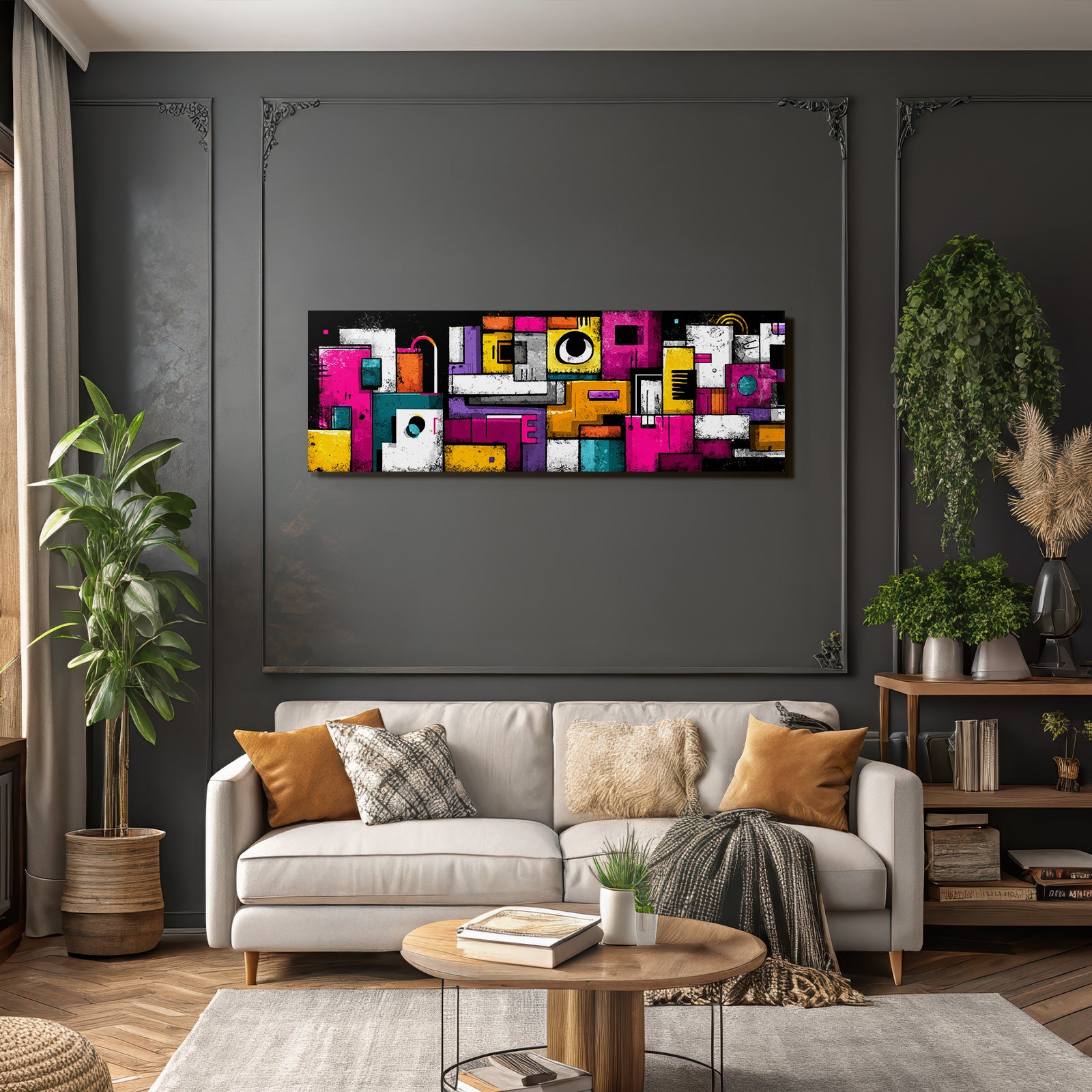 PopArt Abstraktes Geometrisches Kunstwerk Mit Farben Und Texturen
