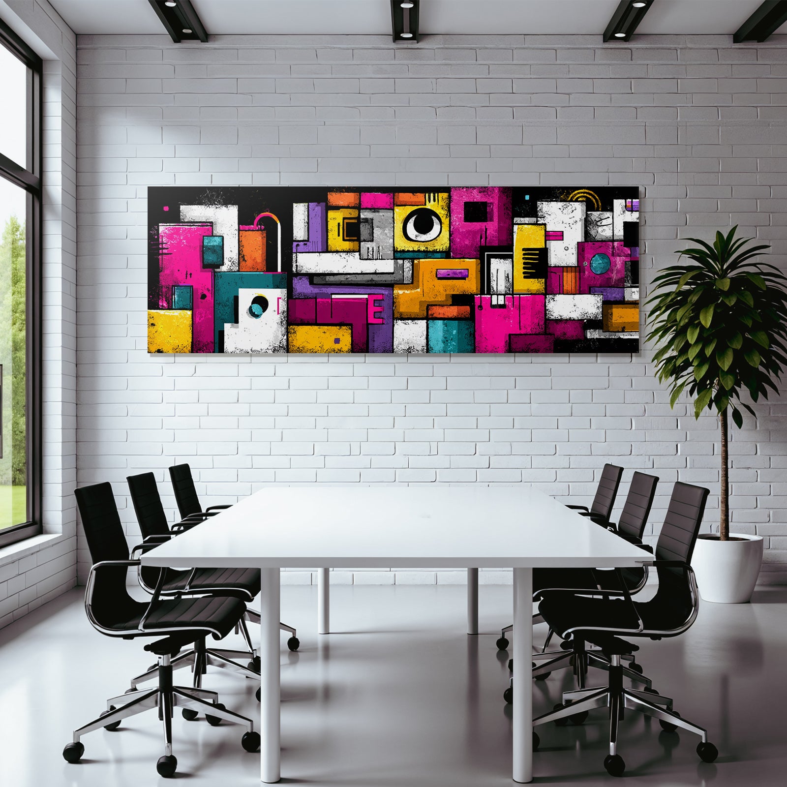 PopArt Abstraktes Geometrisches Kunstwerk Mit Farben Und Texturen