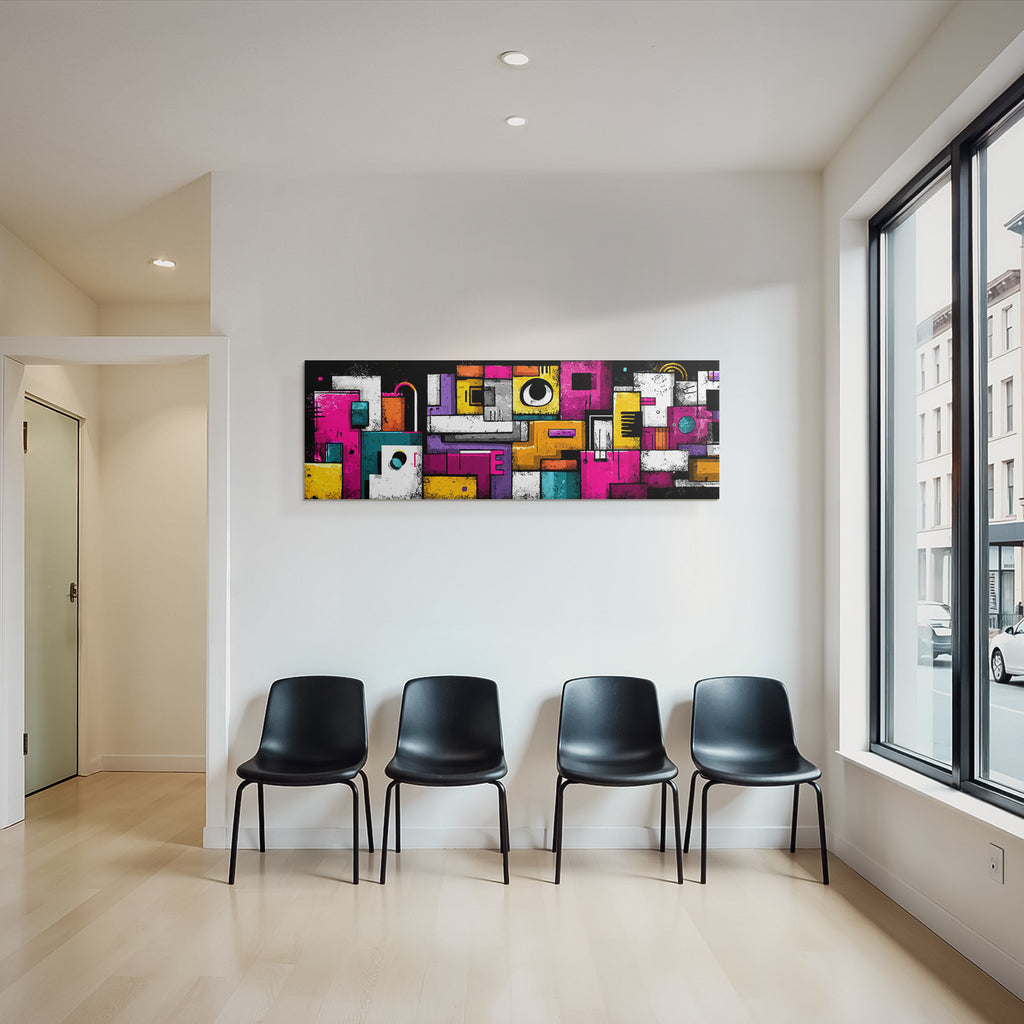PopArt Abstraktes Geometrisches Kunstwerk Mit Farben Und Texturen