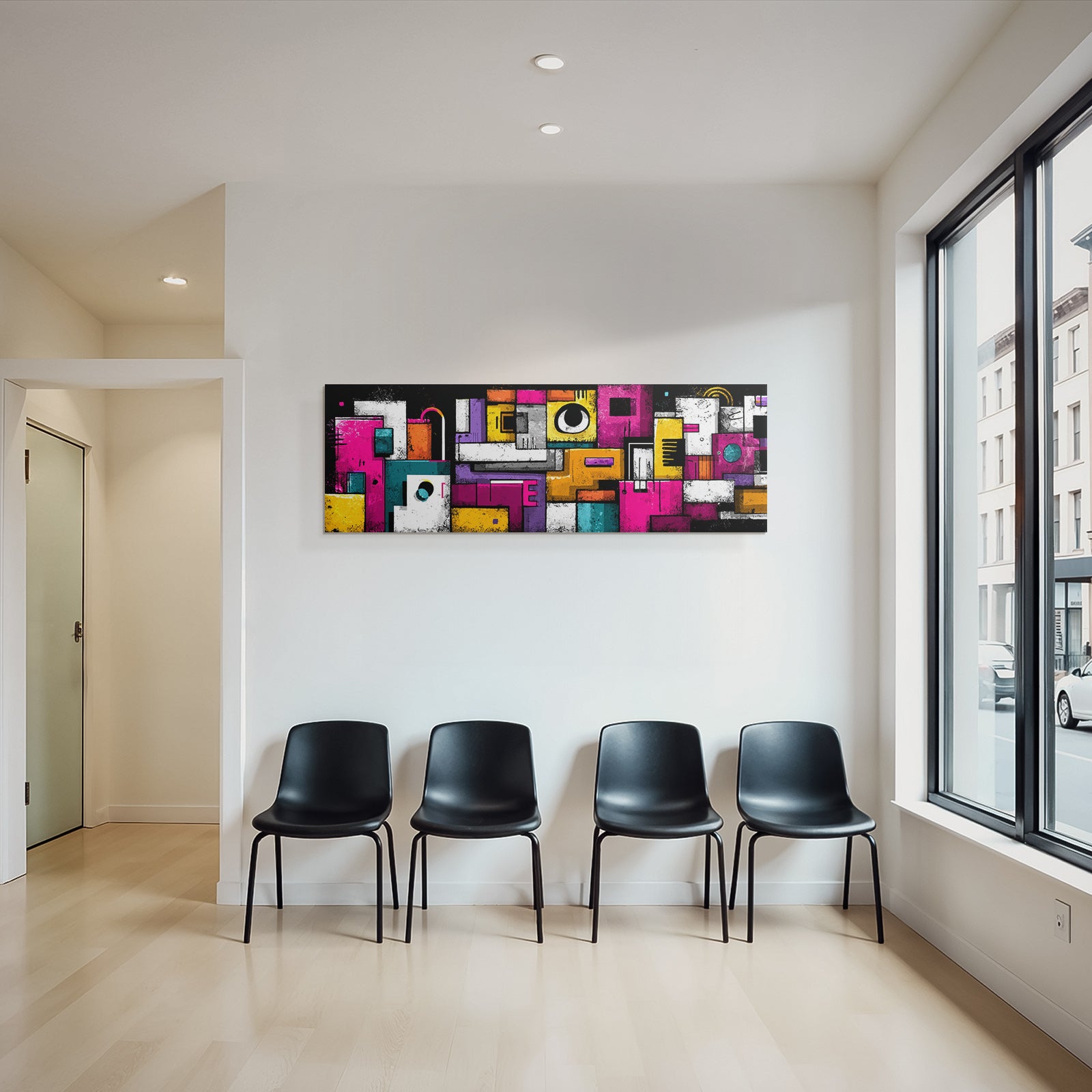 PopArt Abstraktes Geometrisches Kunstwerk Mit Farben Und Texturen